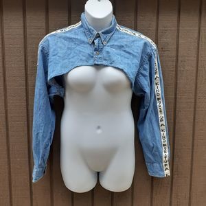 LF Furst of a Kind Ultra Cropped Jean Jacket OS